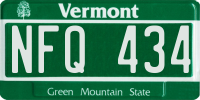 VT license plate NFQ434