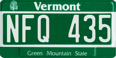 VT license plate NFQ435