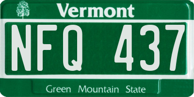 VT license plate NFQ437