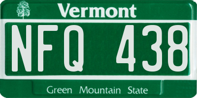 VT license plate NFQ438