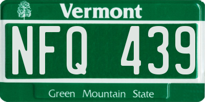 VT license plate NFQ439