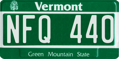 VT license plate NFQ440