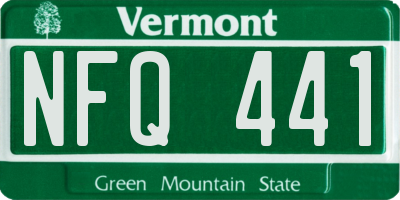 VT license plate NFQ441