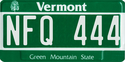 VT license plate NFQ444