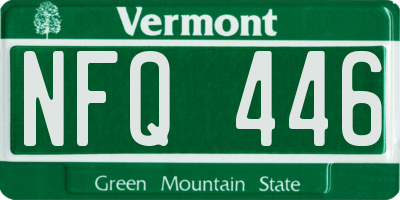 VT license plate NFQ446