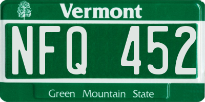 VT license plate NFQ452