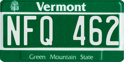 VT license plate NFQ462