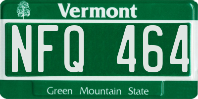 VT license plate NFQ464