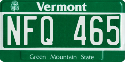 VT license plate NFQ465
