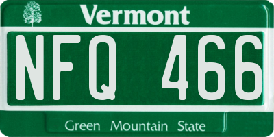 VT license plate NFQ466