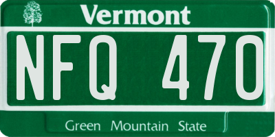 VT license plate NFQ470
