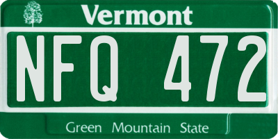 VT license plate NFQ472