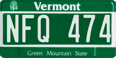 VT license plate NFQ474