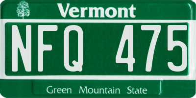 VT license plate NFQ475