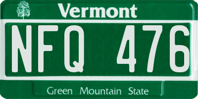 VT license plate NFQ476