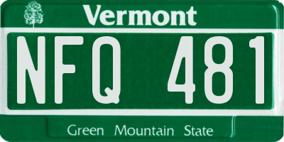 VT license plate NFQ481
