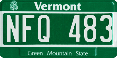 VT license plate NFQ483