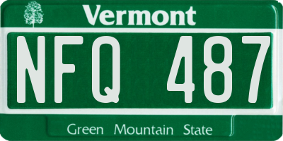 VT license plate NFQ487