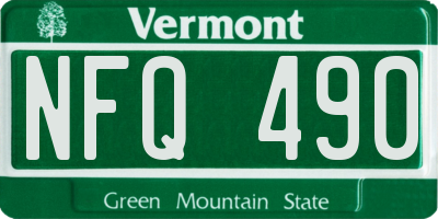 VT license plate NFQ490