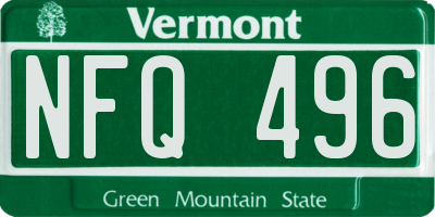 VT license plate NFQ496