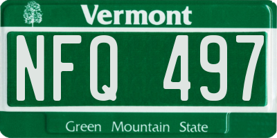 VT license plate NFQ497