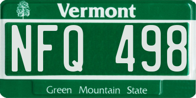 VT license plate NFQ498