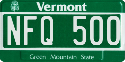 VT license plate NFQ500