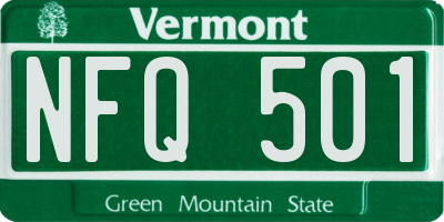 VT license plate NFQ501