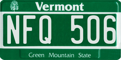 VT license plate NFQ506