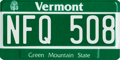VT license plate NFQ508