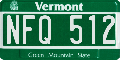 VT license plate NFQ512
