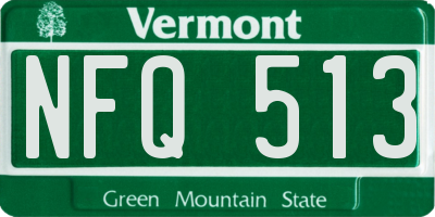 VT license plate NFQ513