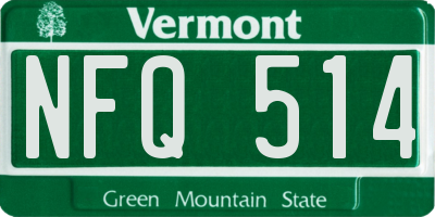 VT license plate NFQ514