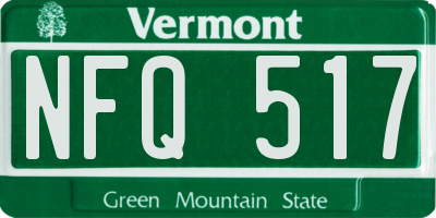 VT license plate NFQ517