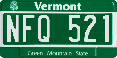VT license plate NFQ521