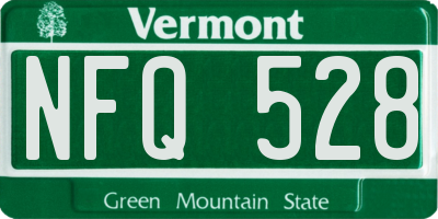 VT license plate NFQ528