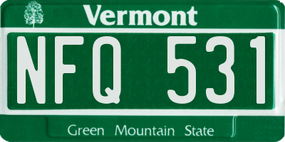 VT license plate NFQ531