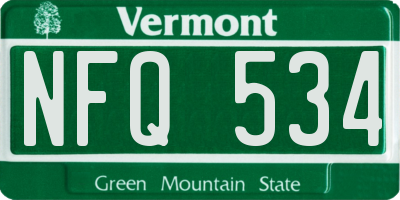 VT license plate NFQ534