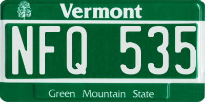 VT license plate NFQ535