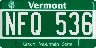 VT license plate NFQ536
