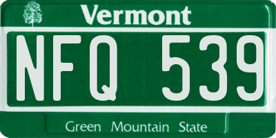 VT license plate NFQ539