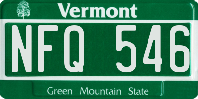 VT license plate NFQ546