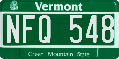 VT license plate NFQ548