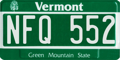 VT license plate NFQ552