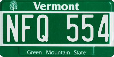 VT license plate NFQ554