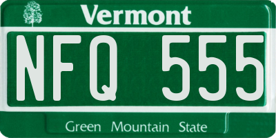 VT license plate NFQ555