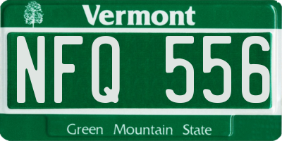 VT license plate NFQ556