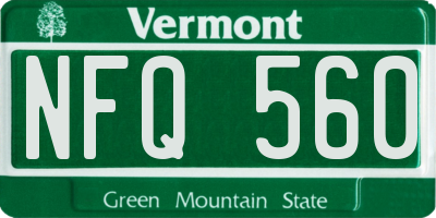 VT license plate NFQ560