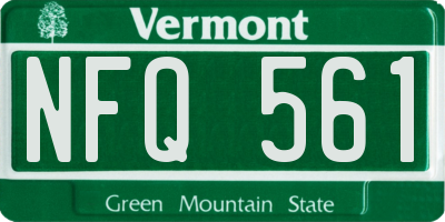VT license plate NFQ561