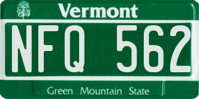 VT license plate NFQ562